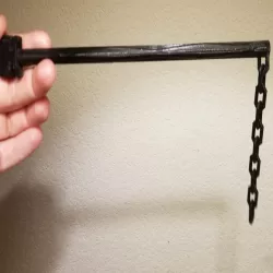 Small bird perch w/ chain toy for 1 x 0.5 (one by one half inch) wire, no hardware needed, multiple gauges