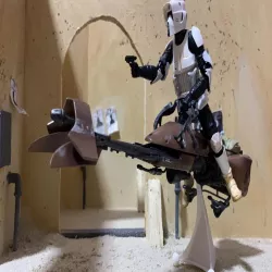Star Wars 6 inch Speeder Bike stand replica Biker Scout