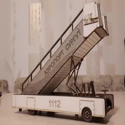 Aviation Electric Self-moving passenger ladder (СПТ-154 RUS) cardboard lusercut. 
