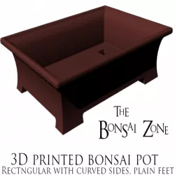 Bonsai Pot, Plain rectangular curved sides No.1