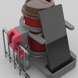 Collapsible shopping cart cup holder