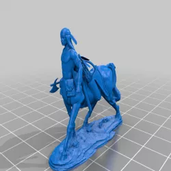 Plains Centaur with tomahawk and long hair