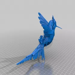 Squirrelfolk wizard riding dire hummingbird mount