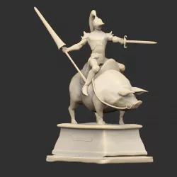 Statue Knight Riding Boar