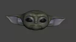 baby yoda lego head
