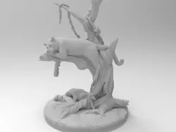 Black panther on a tree