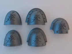 (Chaos) Space Marine Shoulder Pads - The Scourged