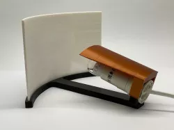 Curved Lithophane stand with reflector for 200mm image with ikea socket
