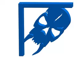 Skull w/Fangs Shelf Bracket (Screw or Tape Mount)