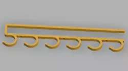 Under cabinet shelf hook set for mugs kitchen utensils etc.