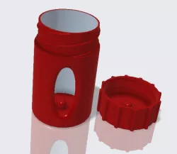 Dog Waste Bag Canister for Leash (Ziptie_Multiple orientation)