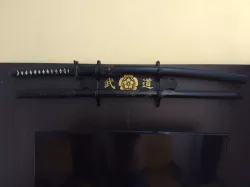 Dual Katana mount-holder - Oda clan kamon & Budō kanji