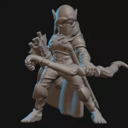 Halfling Ranger Miniature (Axes and bow)