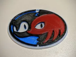 Sonic & Knuckles Keychain Pendant
