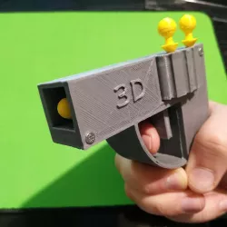 Working Toy Gun Fully 3D Printed with spring and rubber band