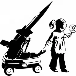 Girl and Wagon stencil