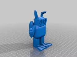 robot with jetpack bunny ears and flippers 