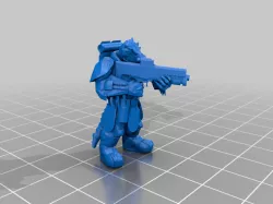 Armored Vesk with rifle for starfinder 