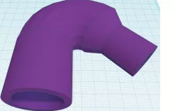 Cyclone suction hose adapter 135° Ø 49.8 mm A to 32.1 mm I / Zyklon Saugschlauchadapter 135° Ø 49,8 mm A auf 32,1 mm I 