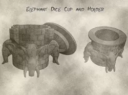 Elephant Cup and Holder For Dice or Any Other Things for Dungeons & Dragons, Warhammer 40k, Pathfinder or Other Tabletop Games