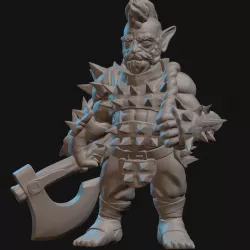 Halfling Barbarian Miniature