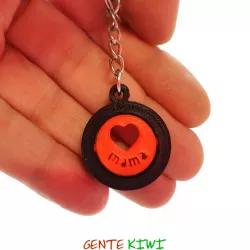 keychain rotary heart Mama - Mum - MoM