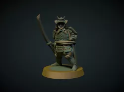Samurai in armor 28mm (no supports needed)