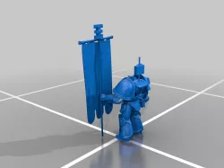 Silver Guardian Heavy Boi With a Banner (View In Thingiview)