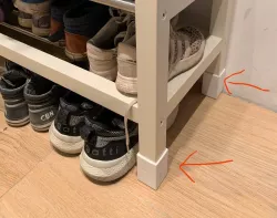 IKEA Tjusig (shoe rack / bench) plus 4cm legs height