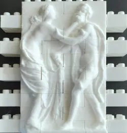 Montini Nymph and an old Satyr Wall Set (Lego Compatible) 