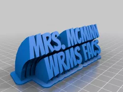My Customized Sweeping 2-line name plate (text)