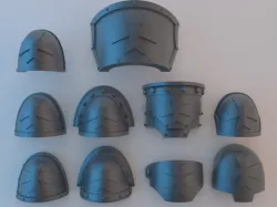 Space Marine Shoulder Pads - Black Templars