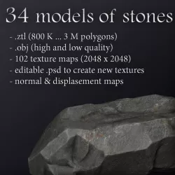 34 high res Stones models 3D model