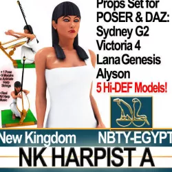 Ancient Egypt Harpist NK Props Poser Daz A 3D model