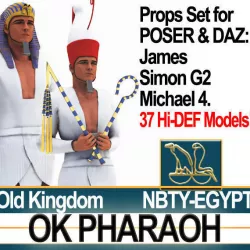 Ancient Egypt Pharaoh Props Poser Daz 3D model