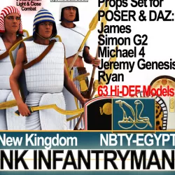 Ancient Egyptian Soldier NK Props Poser Daz 3D model