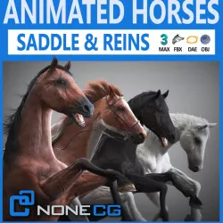 Animated Horses 3DS Max 3D model