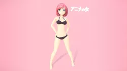 Anime Girl - Rigged  Low-poly  3D model