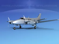 Beechcraft C-6 Transport Bare Metal 3D model