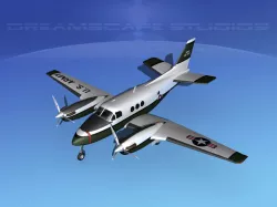 Beechcraft C-6 Transport V01 US Army 3D model