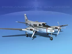 Beechcraft C-6 Transport V03 US Navy 3D model