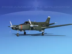 Beechcraft C-6 Transport V06 US Army 3D model