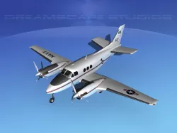 Beechcraft C-6 Transport V07 US Navy 3D model