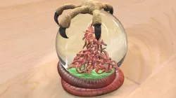 Bird Earthworm Snow Globe 3D model