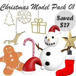 Christmas Model Pack 01 Low-poly  3D model