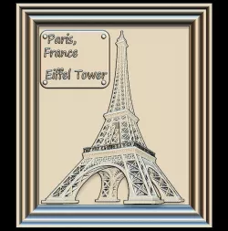 Eiffel Tower Panno STL File for CNC Relief engraving 3D model