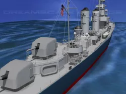 Gleaves Class Destroyer USS Doyle DD494 3D model