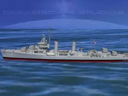 Gleaves Class Destroyer USS Forrest DD461 3D model