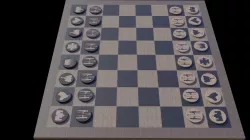 Hand Made Chess Set 3D model Low-poly  3D model
