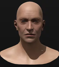 Head Male Game Ready Low-poly  3D model